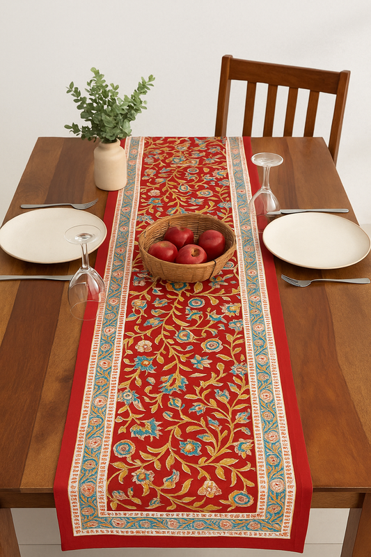 Shalimar Table Runner- Red