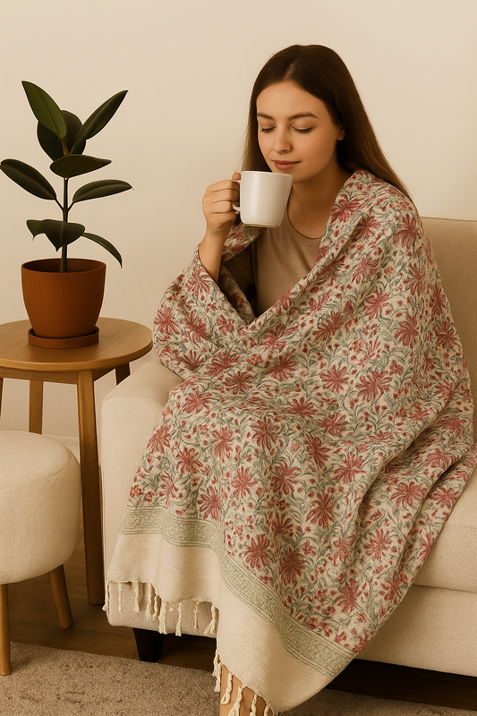 Anaar Bagh Tassel Throw