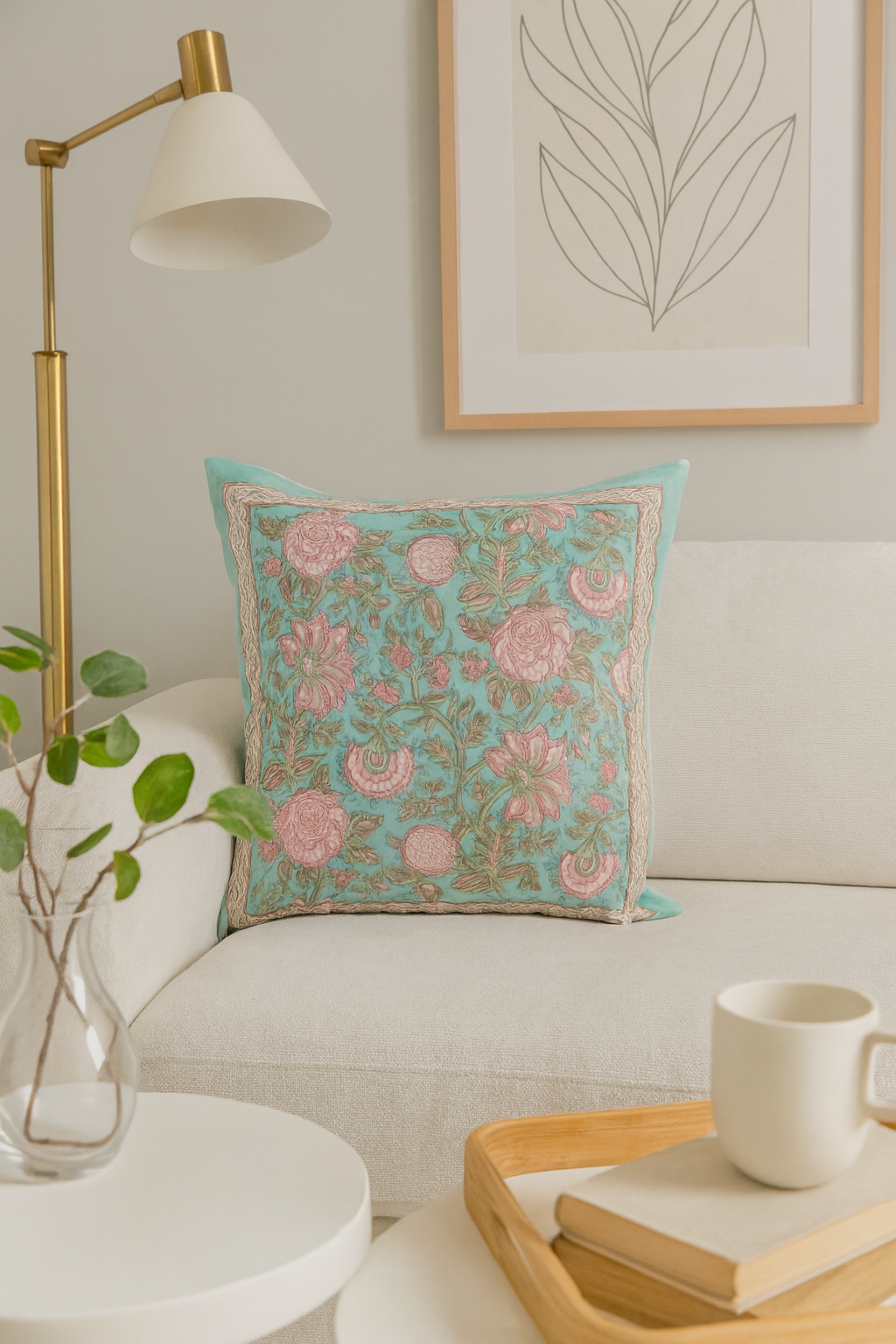 Kaliyon Ka Chaman Cotton Cushion Cover