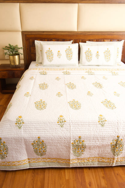 Peeli Peeli Sarson Phule Bedsheet & Reversible Bedcover Set- King