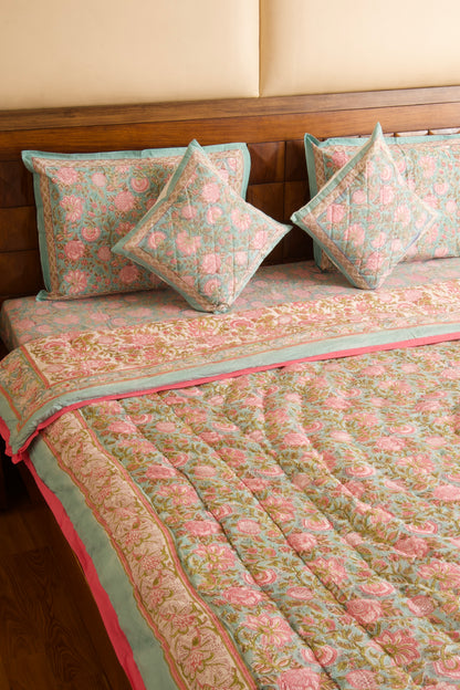 Kaliyon Ka Chaman Reversible Mulmul Cotton Quilt-King Size