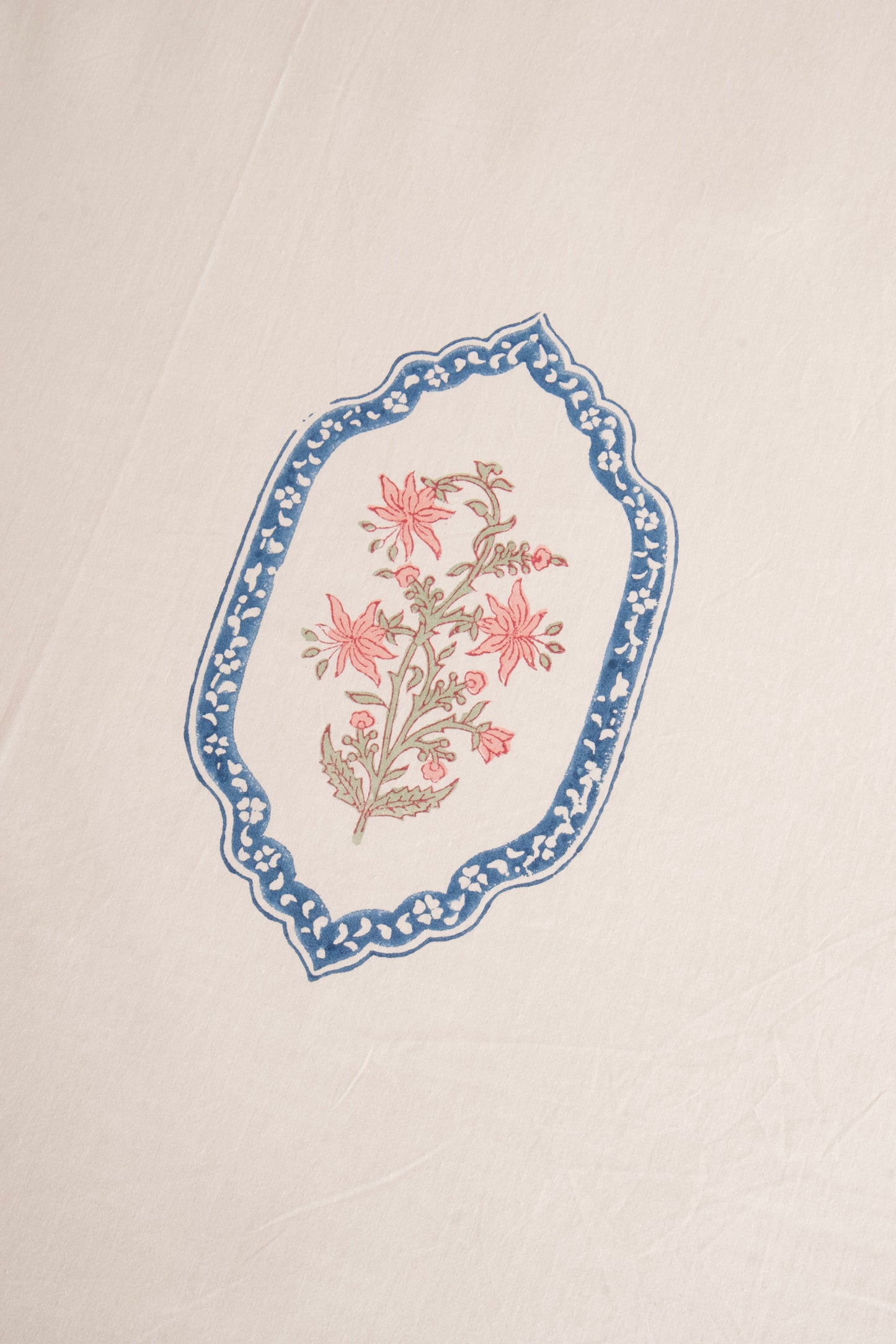 Pink Blue Jasmine Mirror Bedsheet & Bedcover Set