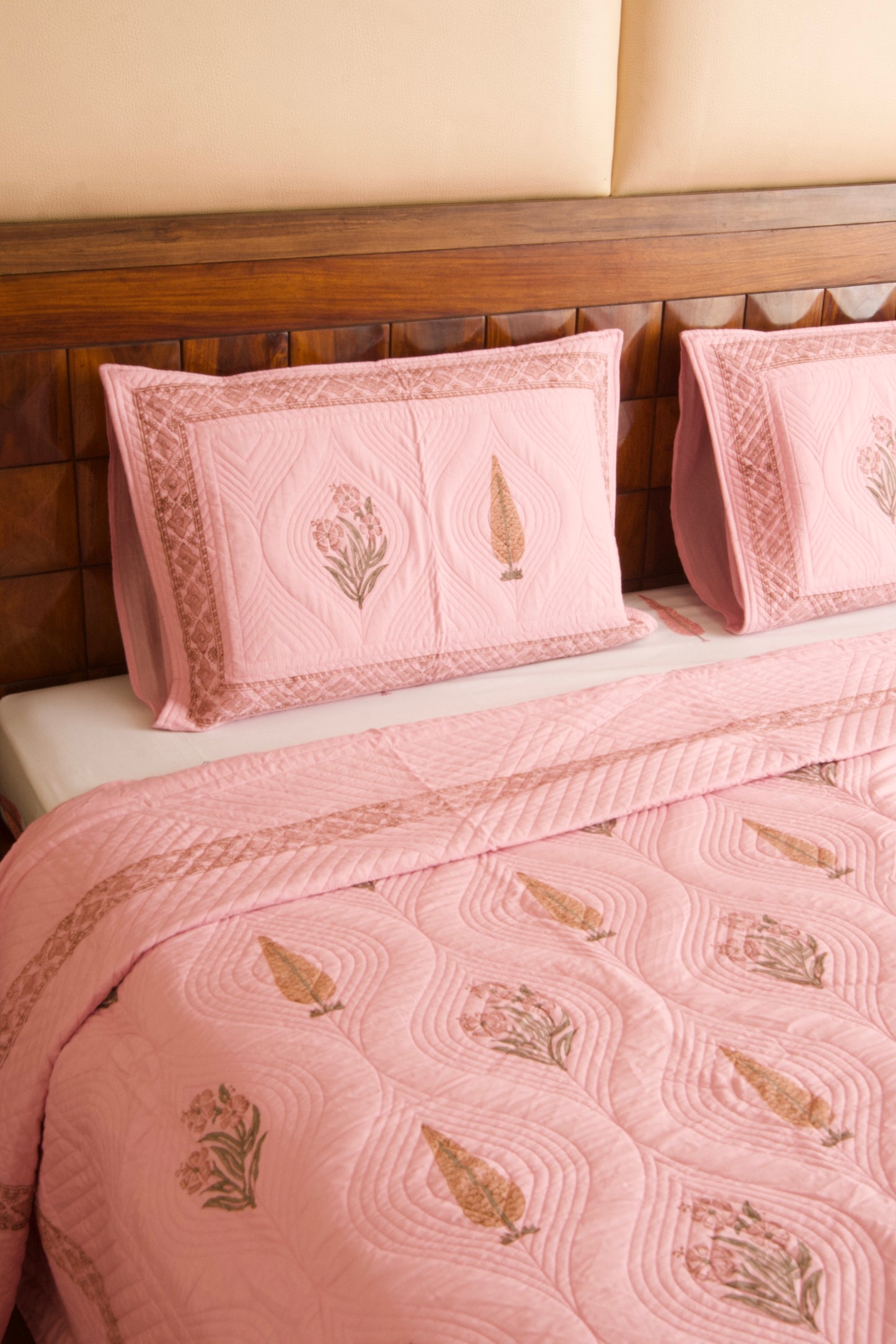 Dusty Rose Persian Quilted Luxury Bedcover
