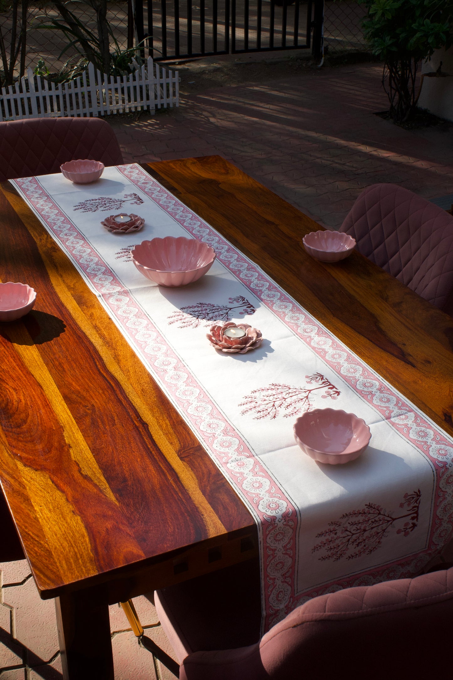 Rose Pink Parrot Table Runner
