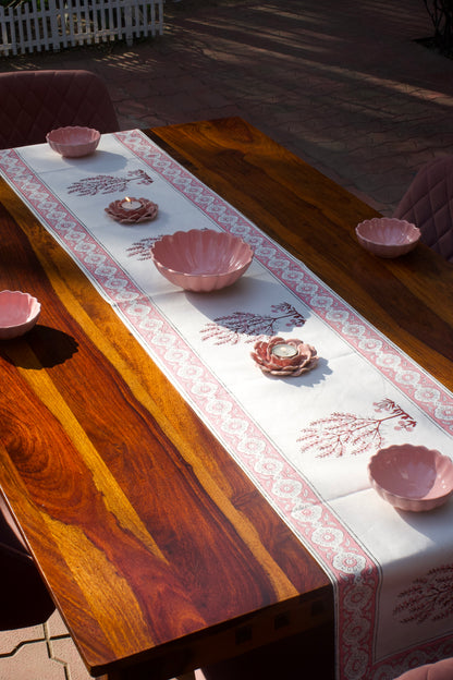 Rose Pink Parrot Table Runner