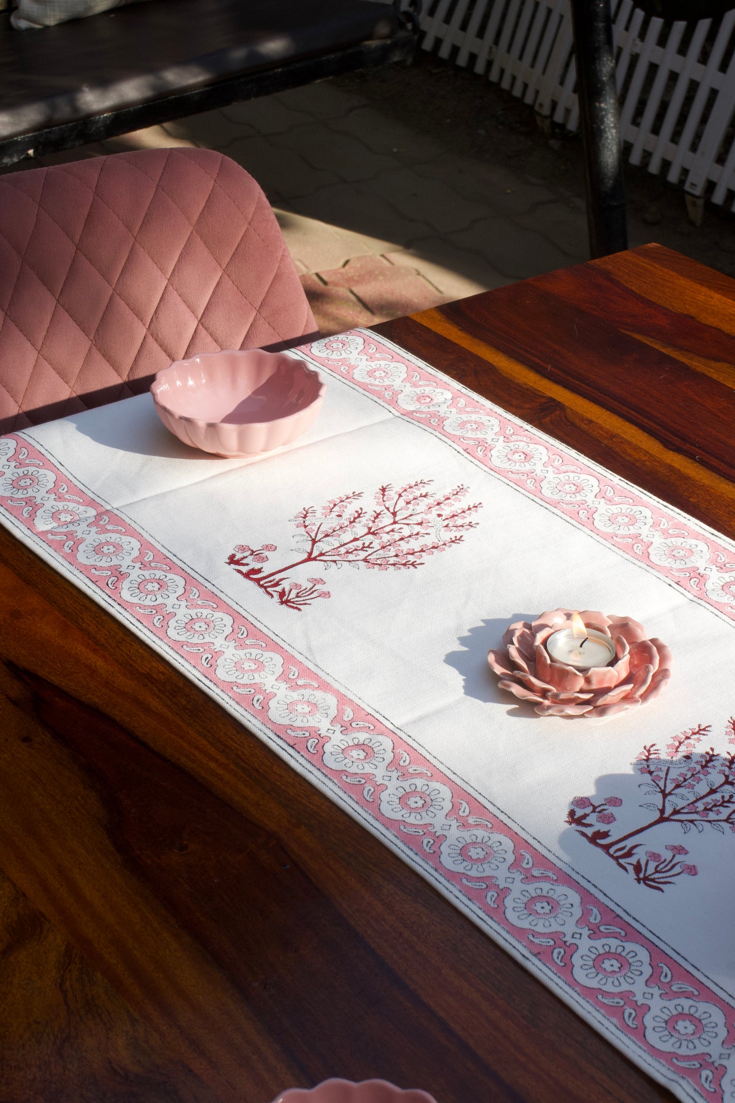Rose Pink Parrot Table Runner