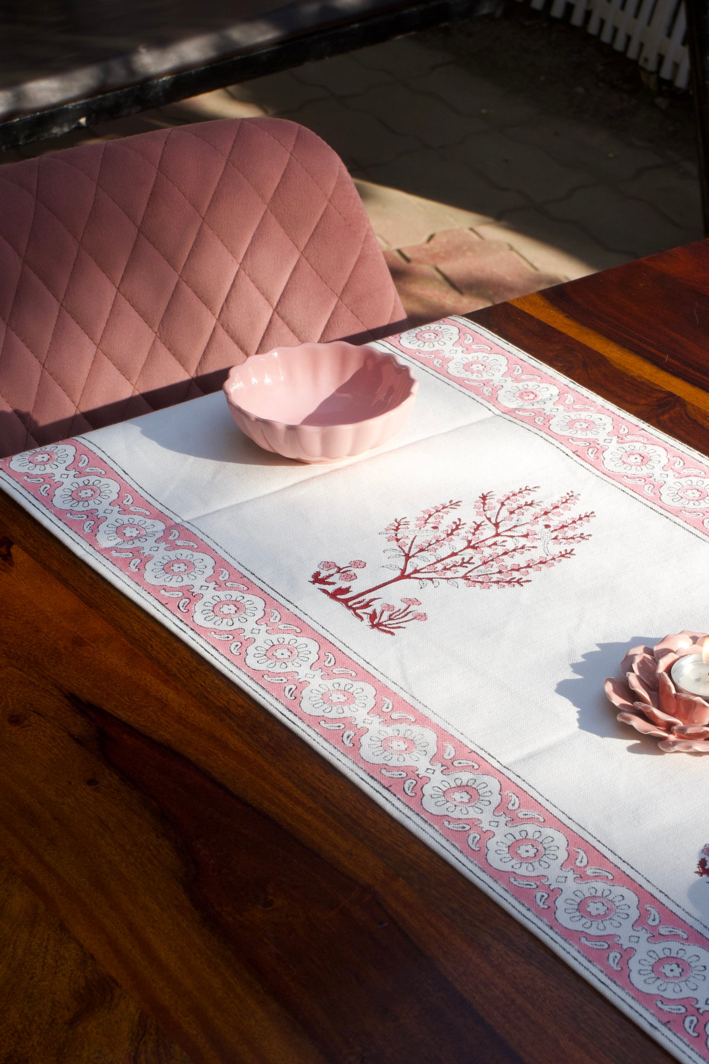 Rose Pink Parrot Table Runner