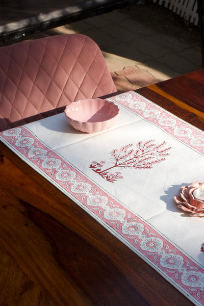 Rose Pink Parrot Table Runner