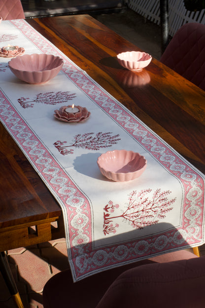 Rose Pink Parrot Table Runner