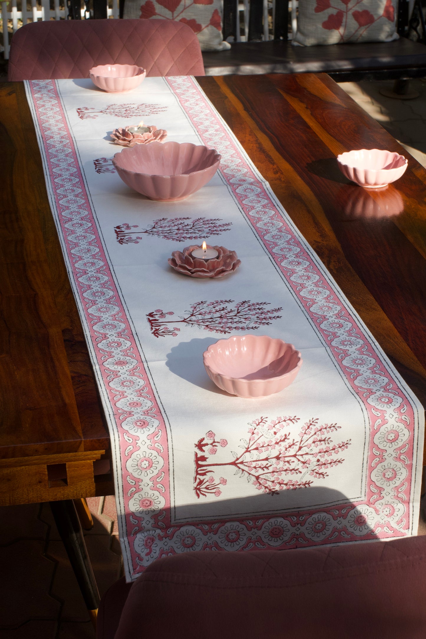 Rose Pink Parrot Table Runner