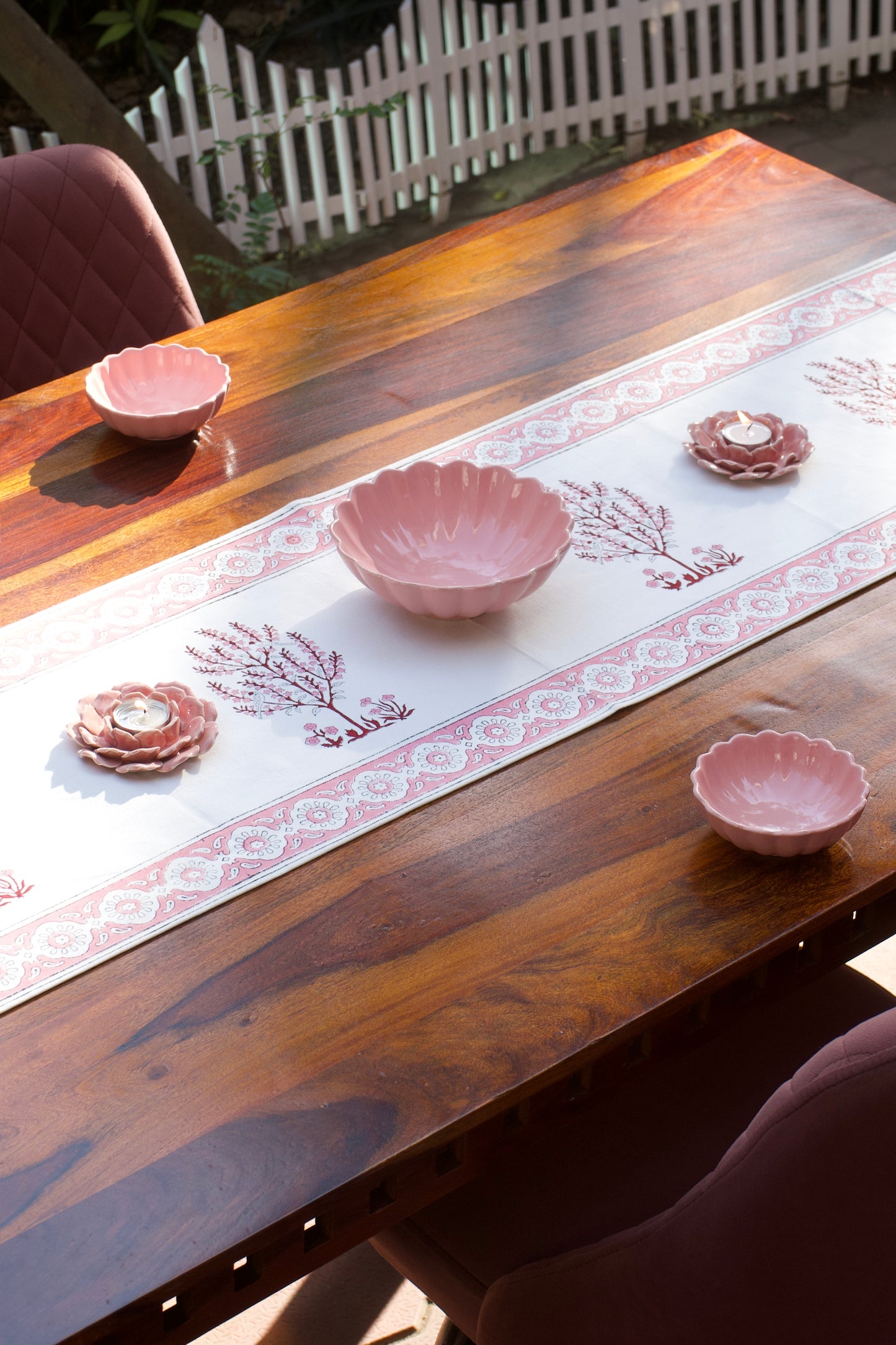 Rose Pink Parrot Table Runner