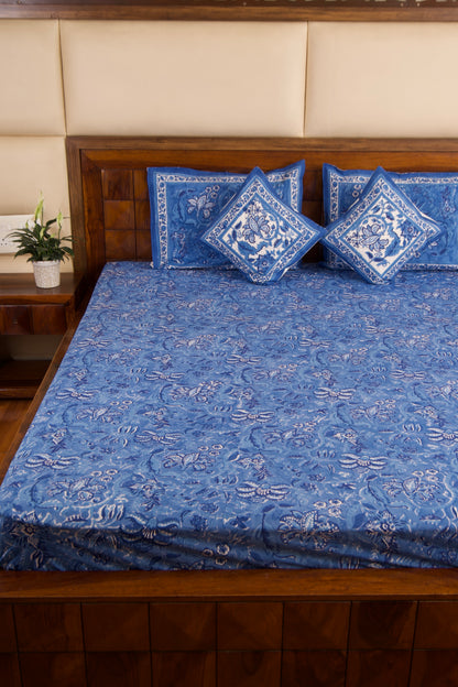 Blue Pottery Percale Cotton Bedsheet