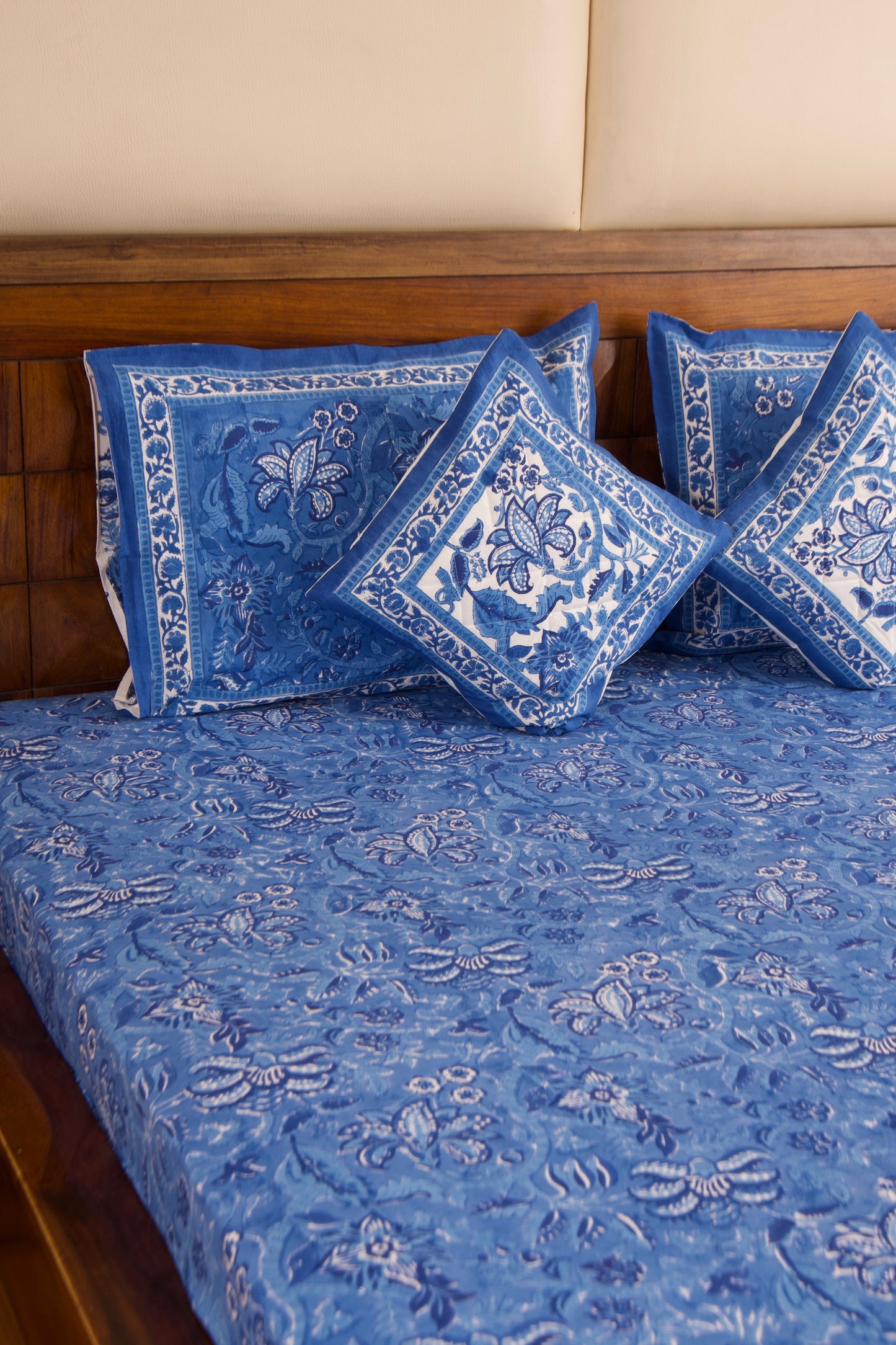 Blue Pottery Percale Cotton Bedsheet