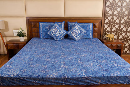 Blue Pottery Percale Cotton Bedsheet