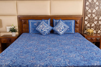 Blue Pottery Percale Cotton Bedsheet