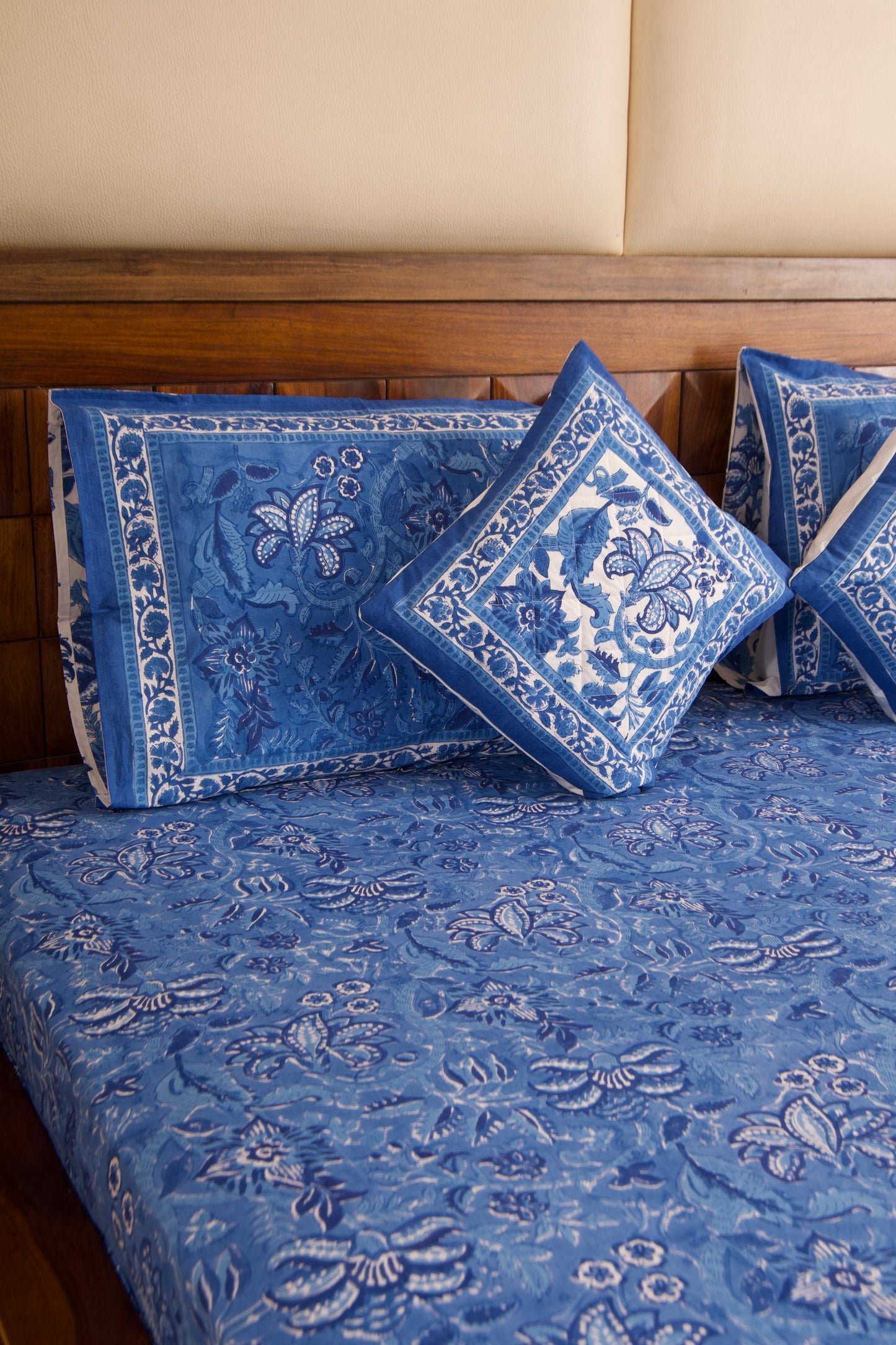Blue Pottery Percale Cotton Bedsheet