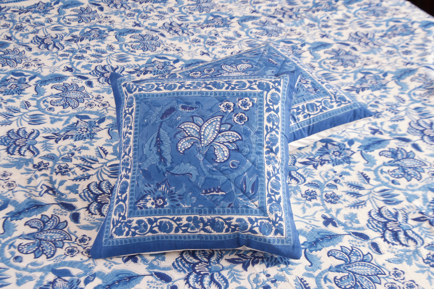 Blue Pottery Cushion Cover