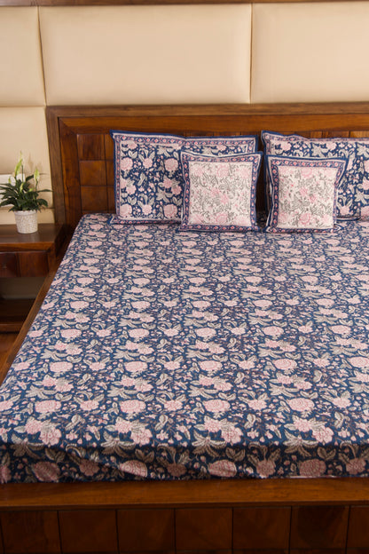 Neel Gulab Percale Cotton Bedsheet