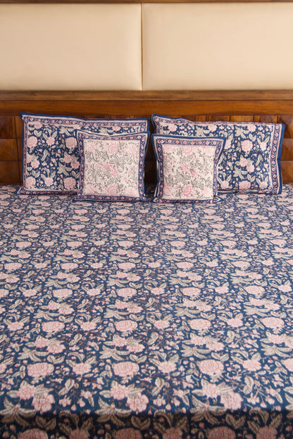 Neel Gulab Percale Cotton Bedsheet