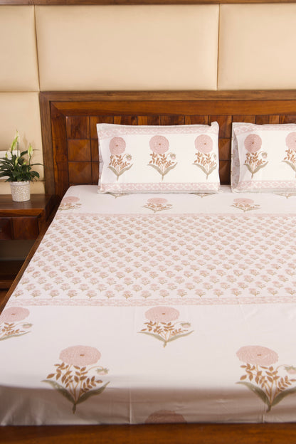 Peach Marigold Percale Bedsheet