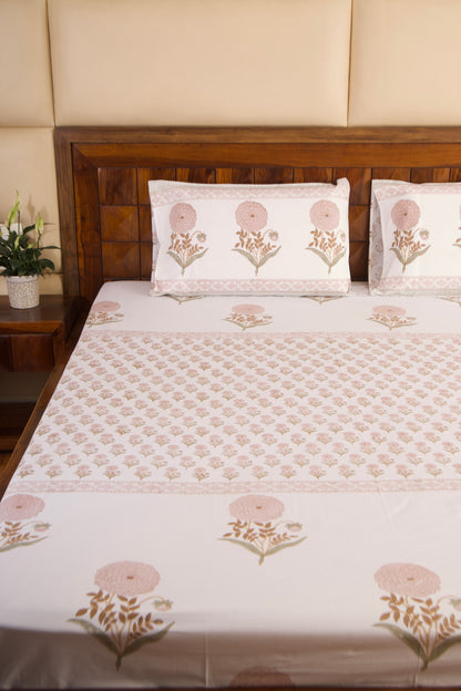 Peach Marigold Percale Bedsheet