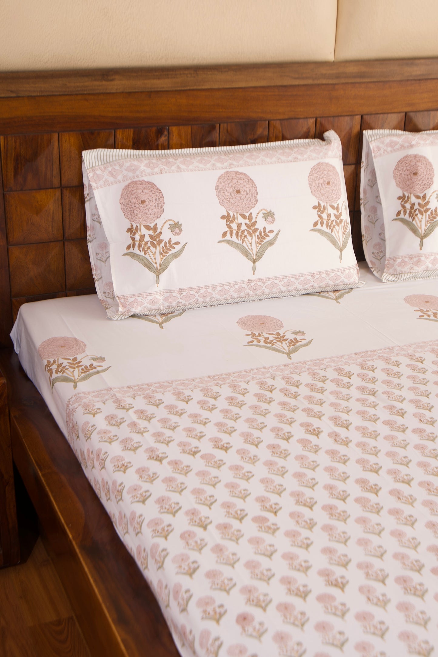 Peach Marigold Percale Bedsheet