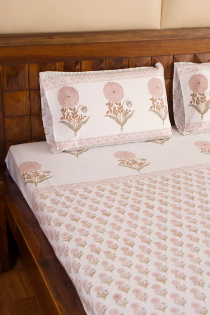 Peach Marigold Percale Bedsheet