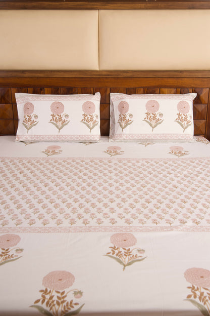 Peach Marigold Percale Bedsheet