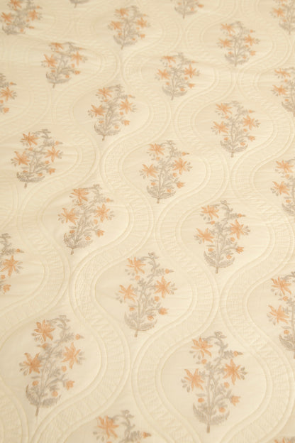 Lime Jasmine Persian Quilted Luxury Bedcover