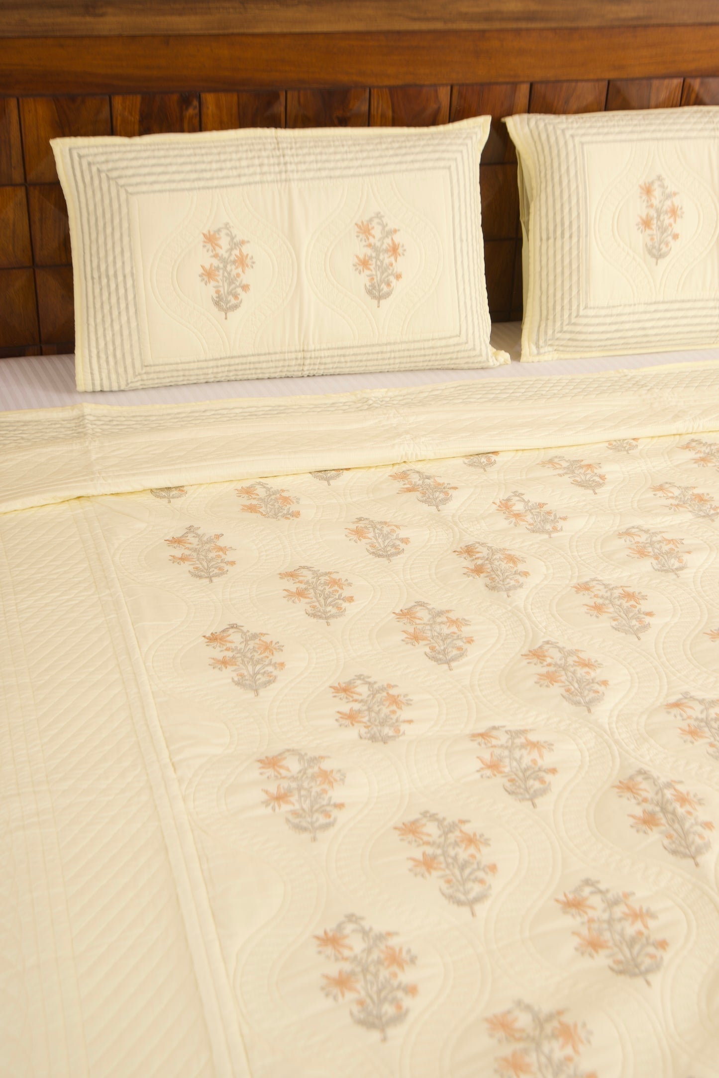 Lime Jasmine Persian Quilted Luxury Bedcover