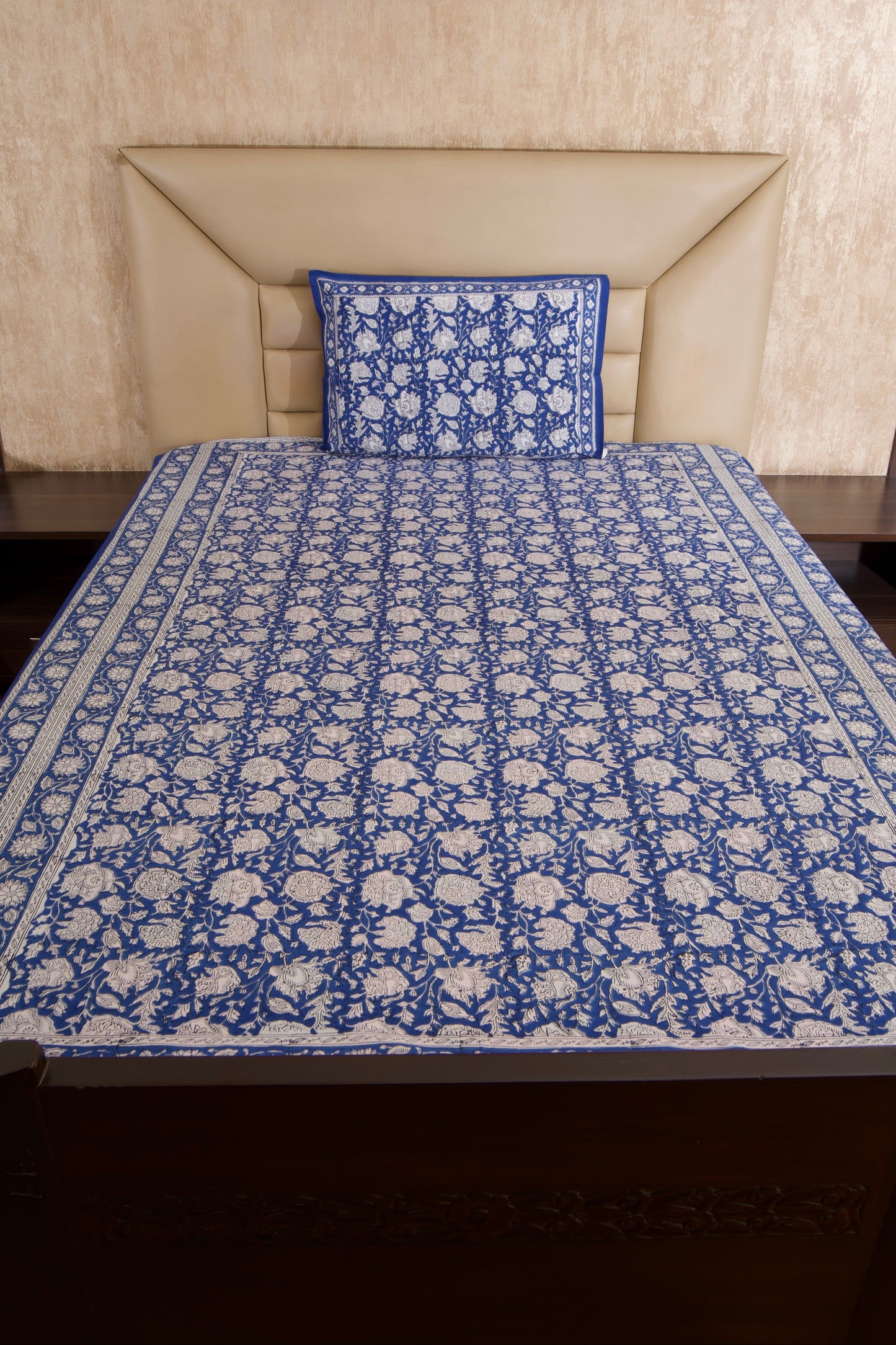 Royal Blue Baugh Percale Cotton Bedsheet-Single