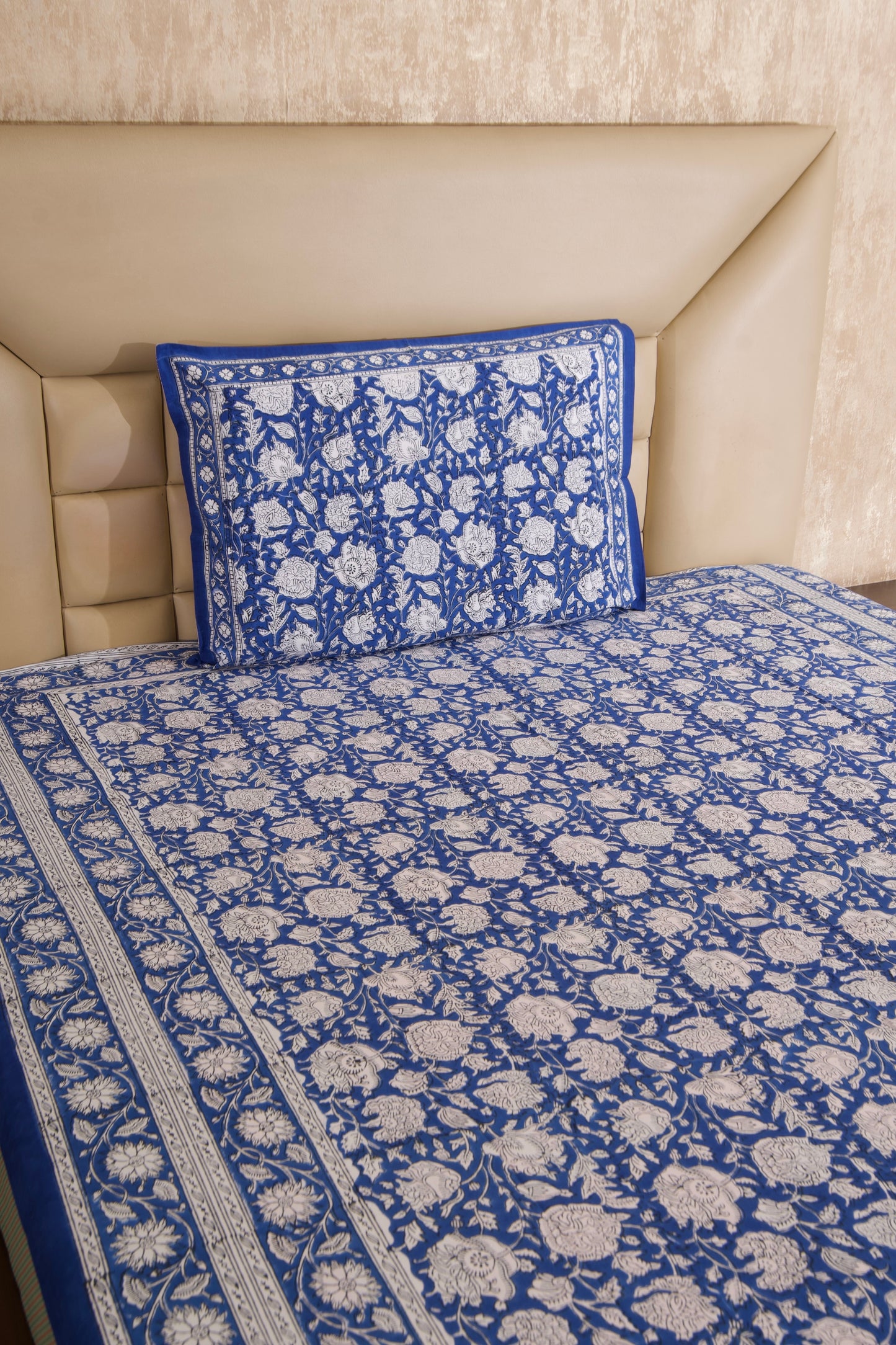 Royal Blue Baugh Percale Cotton Bedsheet-Single