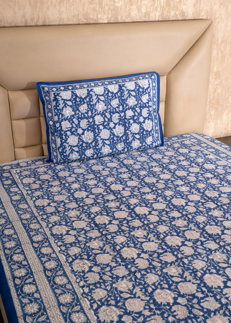 Royal Blue Baugh Percale Cotton Bedsheet-Single