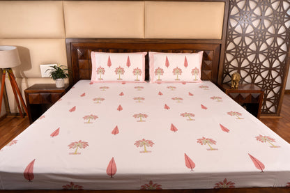 Gulaab Khajuri Percale Cotton Bedsheet