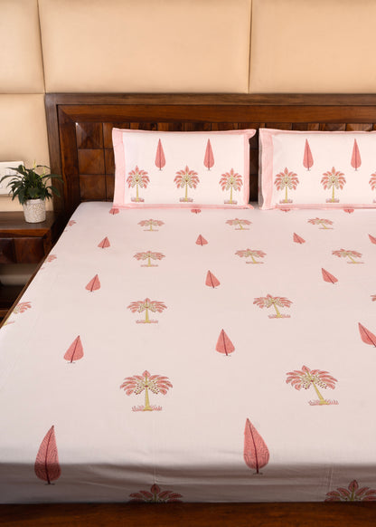 Gulaab Khajuri Percale Cotton Bedsheet