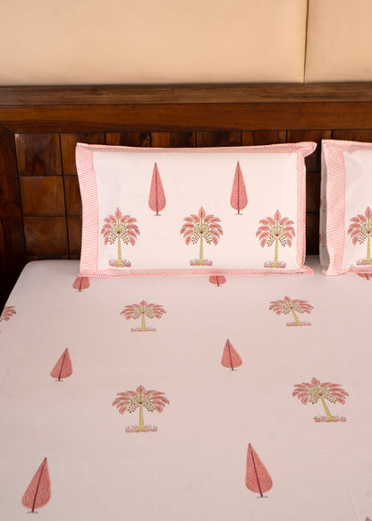 Gulaab Khajuri Percale Cotton Bedsheet