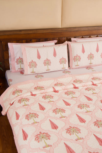 Gulaab Khajuri Bedsheet & Bedcover Set