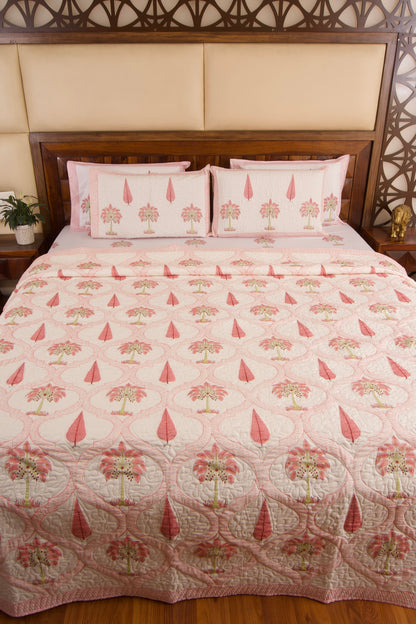 Gulaab Khajuri Quilted Bedcover
