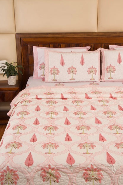 Gulaab Khajuri Bedsheet & Bedcover Set
