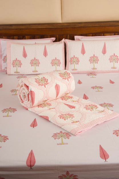 Gulaab Khajuri Bedsheet & Bedcover Set