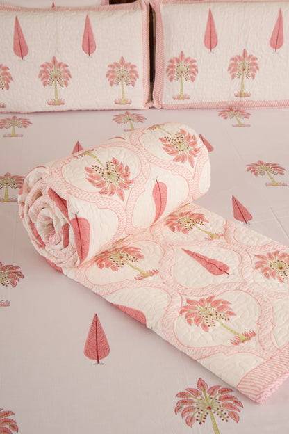 Gulaab Khajuri Quilted Bedcover