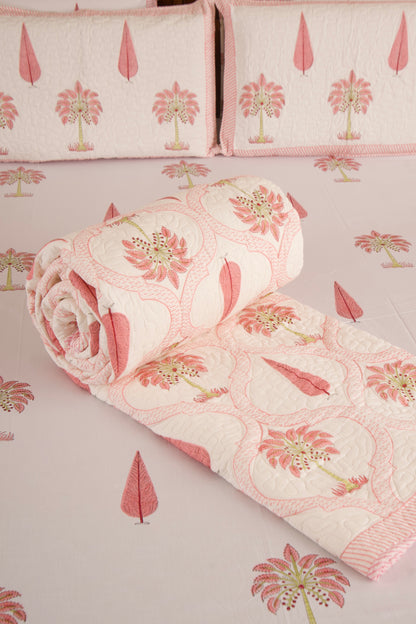Gulaab Khajuri Bedsheet & Bedcover Set