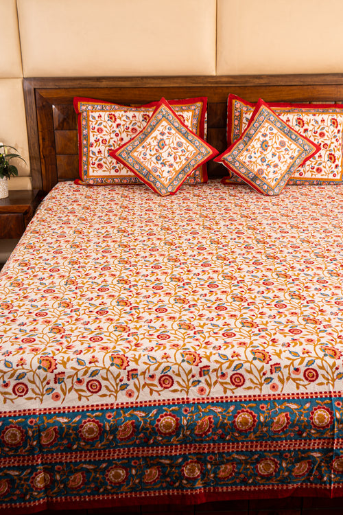 Shalimar-White Bedsheet & Dohar Set