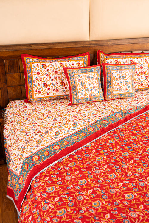 Shalimar-White Bedsheet & Dohar Set