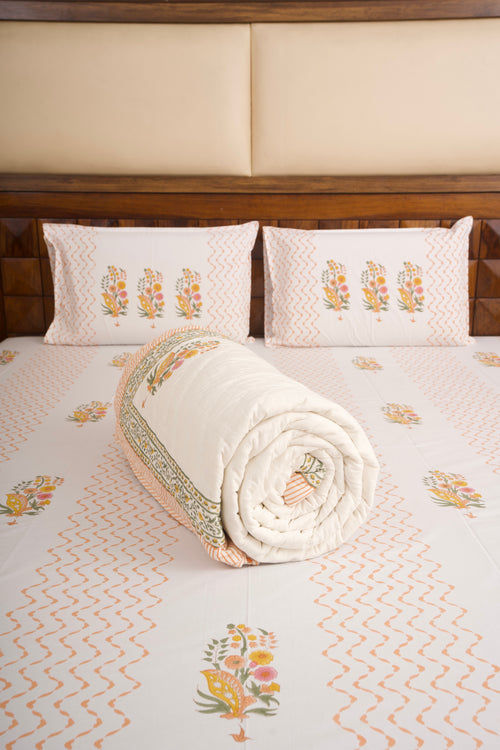 Guldasta Reversible Mulmul Cotton Quilt-King Size