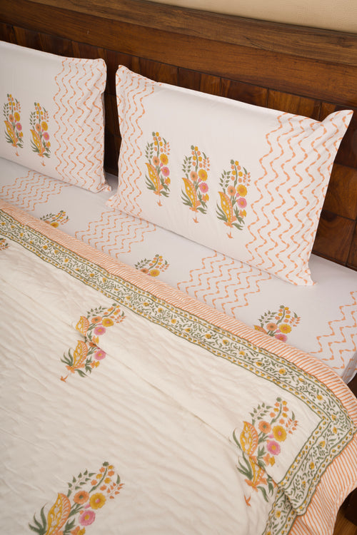 Guldasta Reversible Mulmul Cotton Quilt-King Size