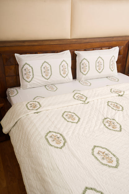 Guldasta Reversible Mulmul Cotton Quilt-King Size