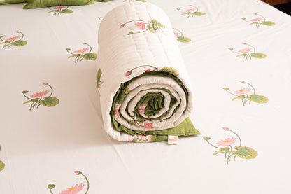 Kamal Ras Reversible Mulmul Cotton Quilt-King Size
