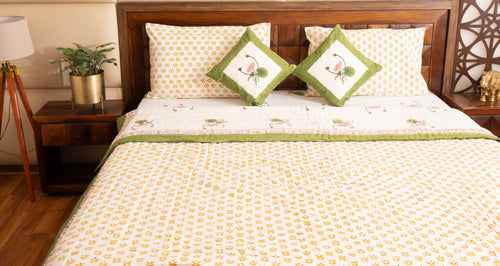 Kamal Ras Bedsheet & Quilt Set