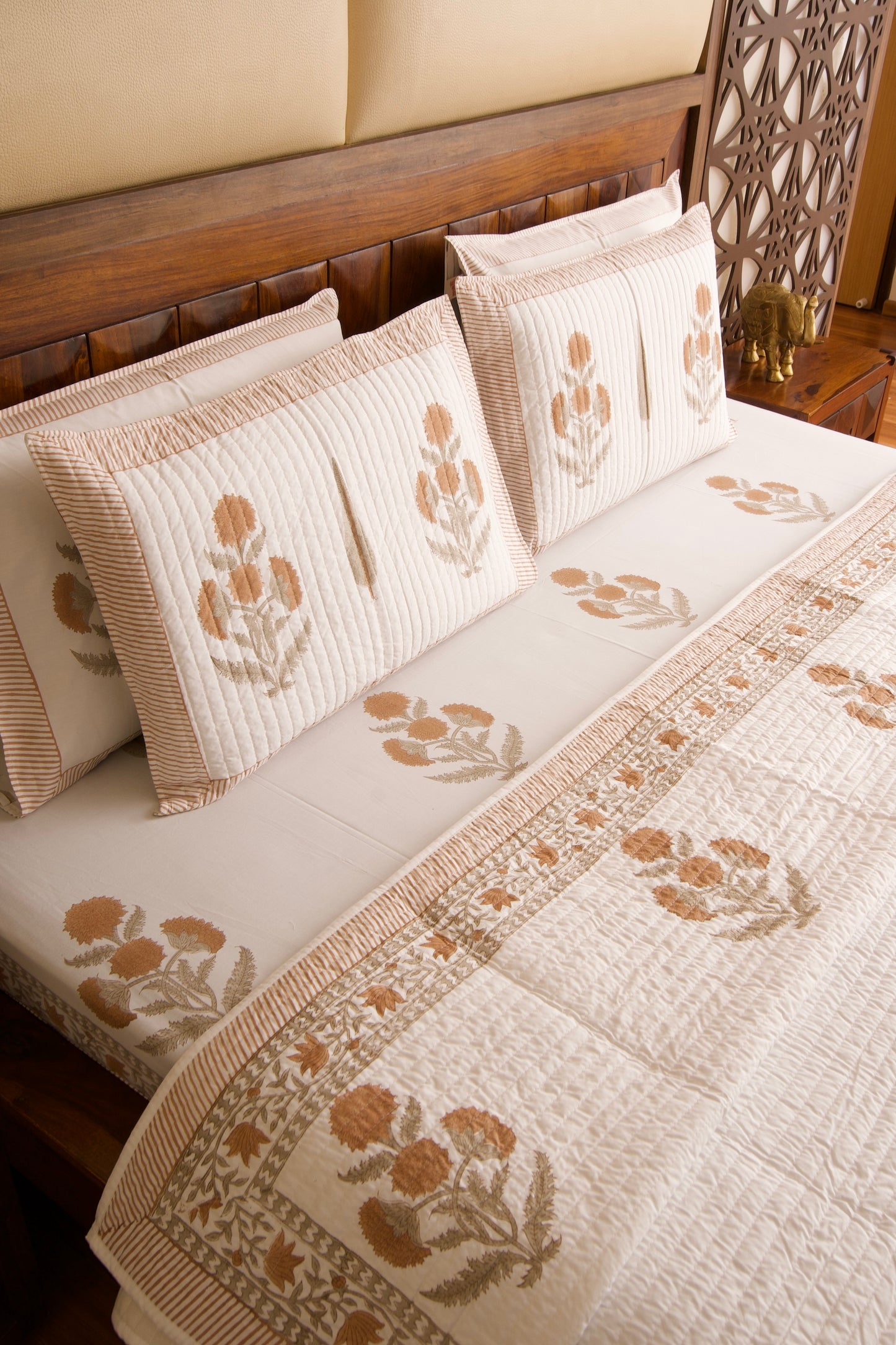Rusty Poppy Quilted Bedcover